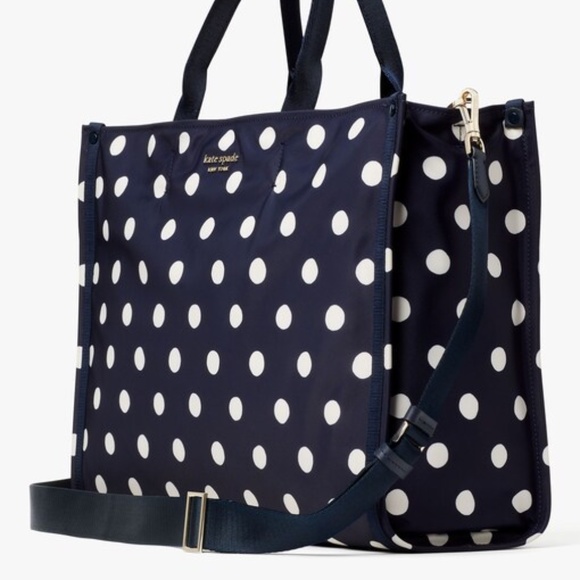 Kate Spade Sunshine Dot Printed Fabric Large Work Laptop Lightweight Tote - Picture 4 of 7
